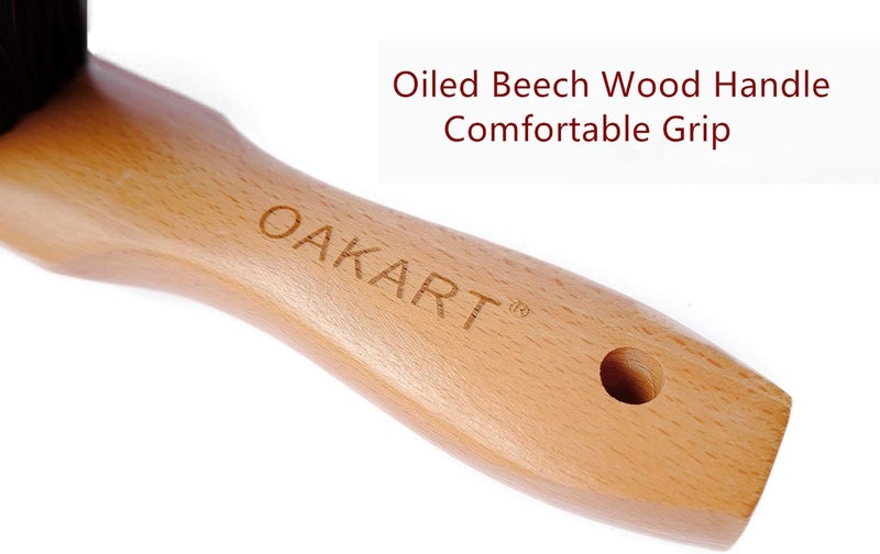 OAKART Hand Brush Soft Bristles Wooden Handle Small Hand Sweeper Brush 14 Inch Long (Brown) - Image 3